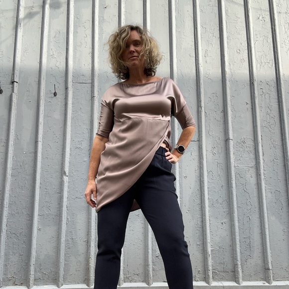 Fabiana Filippi Champagne Silk Dress, Size Large - Picture 5 of 15